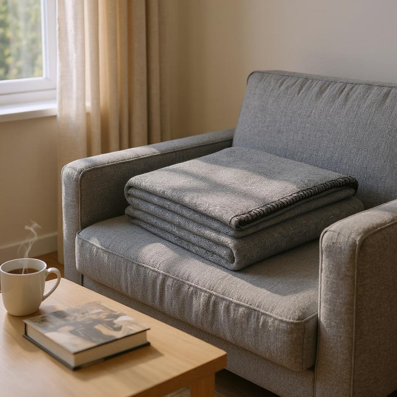 Durable Wool Blend Blanket in Grey – Designed for High-Volume Use