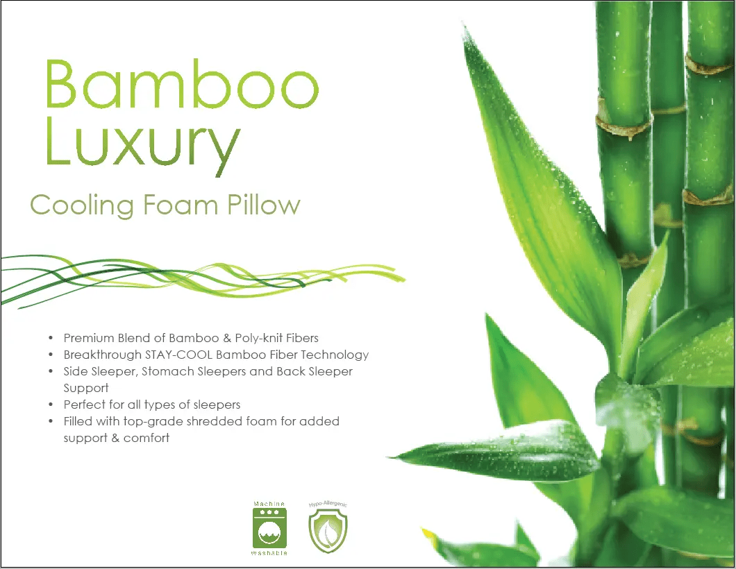 Case of Bamboo Knit Fabric Shredded Memory Foam Pillow - The Linen Factory Wholesale