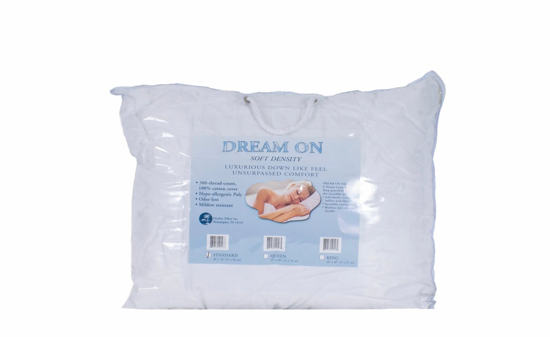 Case of Dream On 100% Cotton Sleeping Pillow ( Case of 12) - The Linen Factory Wholesale