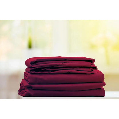 Premiere Collection Fitted Sheet (Case of 6)  Burgundy / King - 78" x 80" x 12"